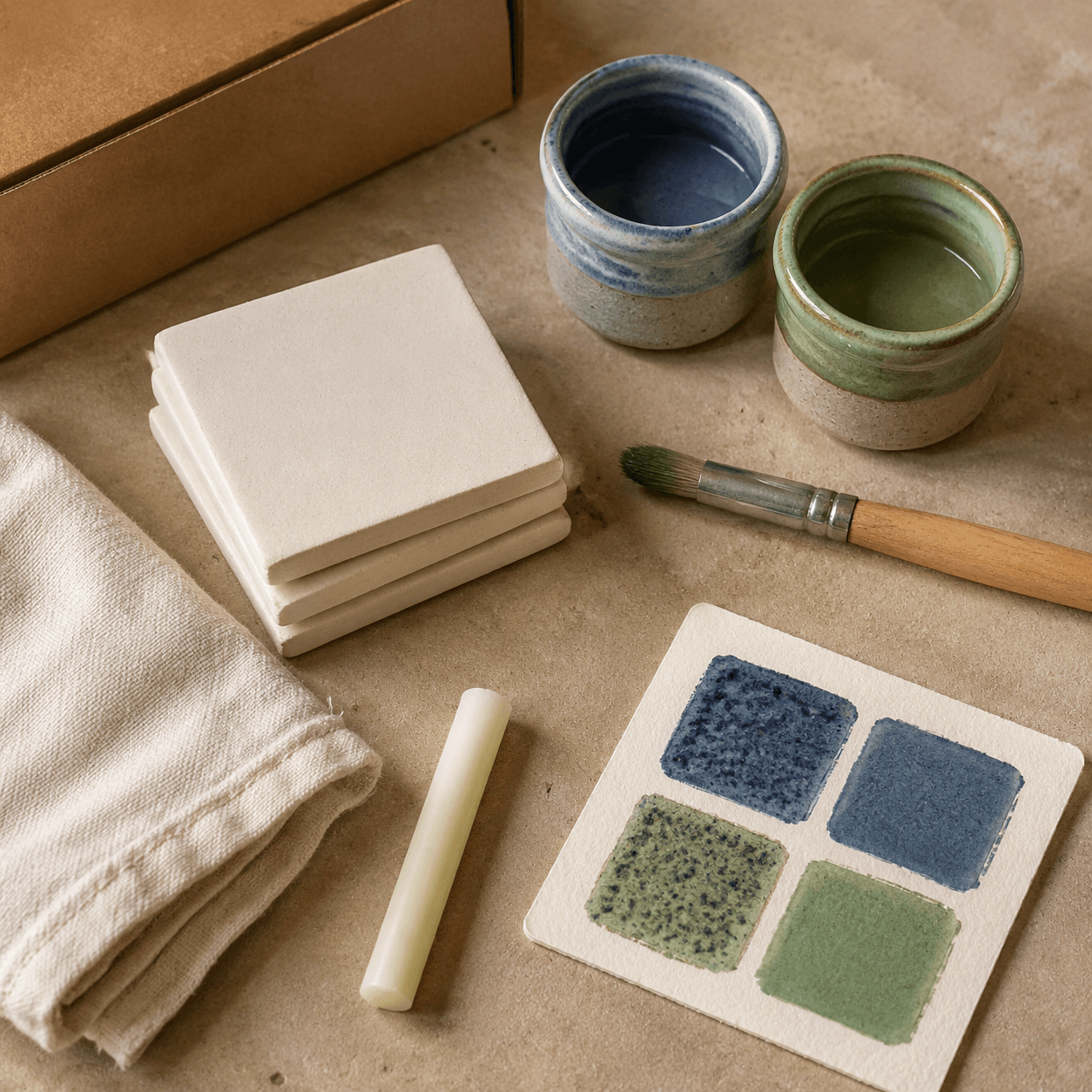 Studio Clay Desk Kit laid out flat